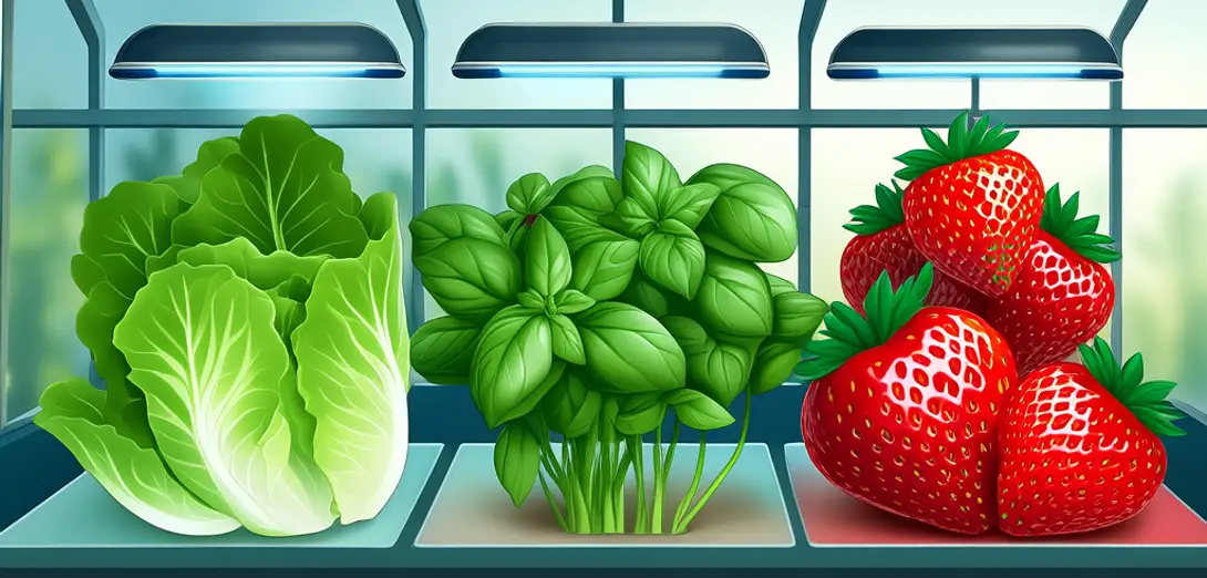 LED Light Recipes for Lettuce, Basil, and Strawberries