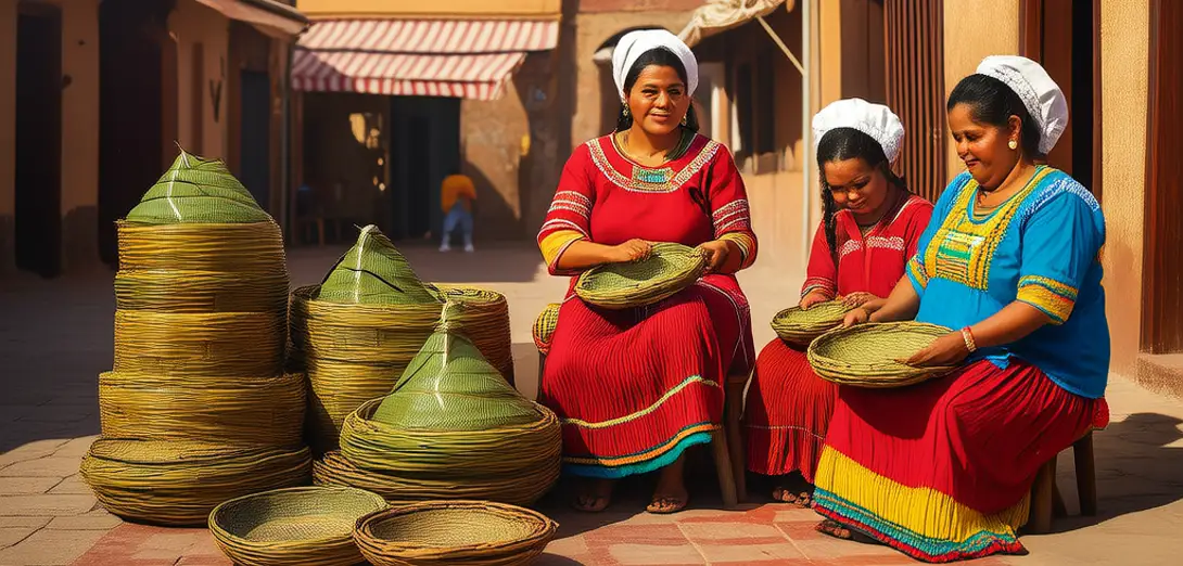 Woven Baskets in Oaxacan Markets