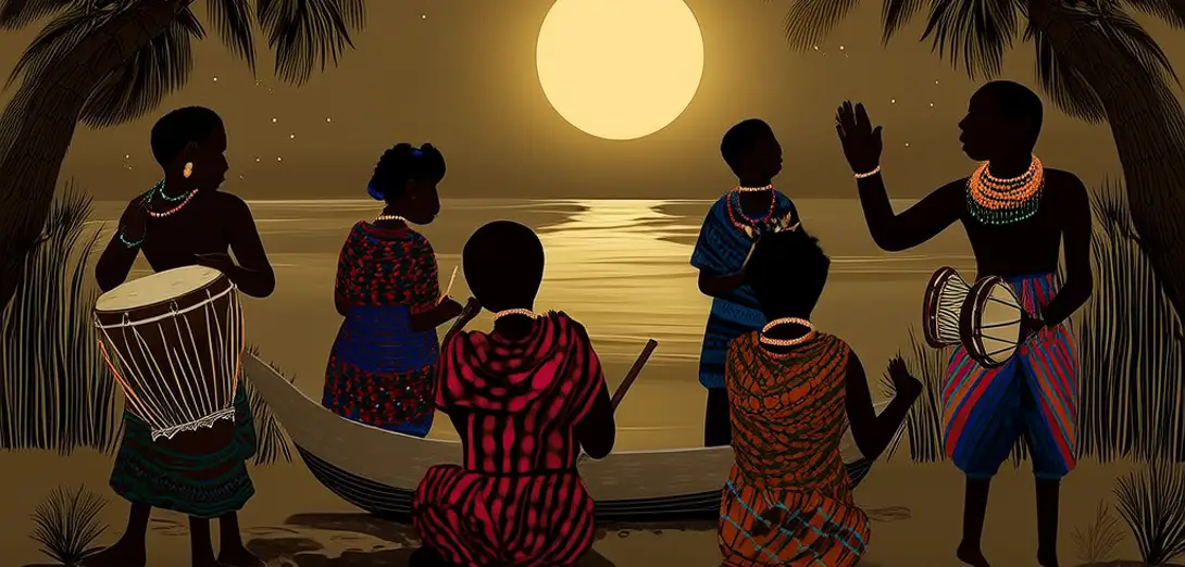 Moonlit Drumming on the Niger Delta