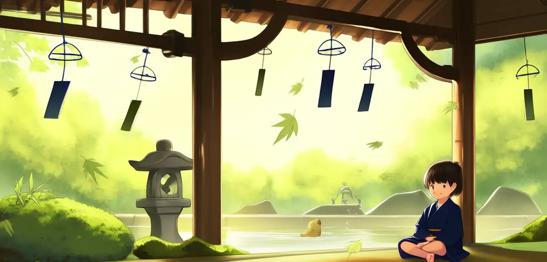 Bamboo Wind Chimes in Kyoto Gardens