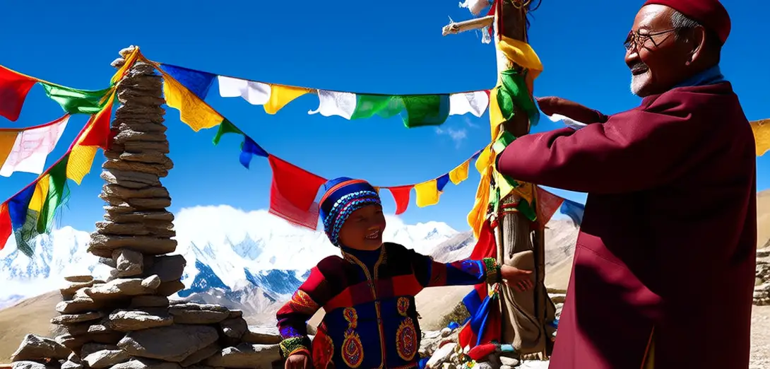Woven Prayer Flags in Ladakh Valleys