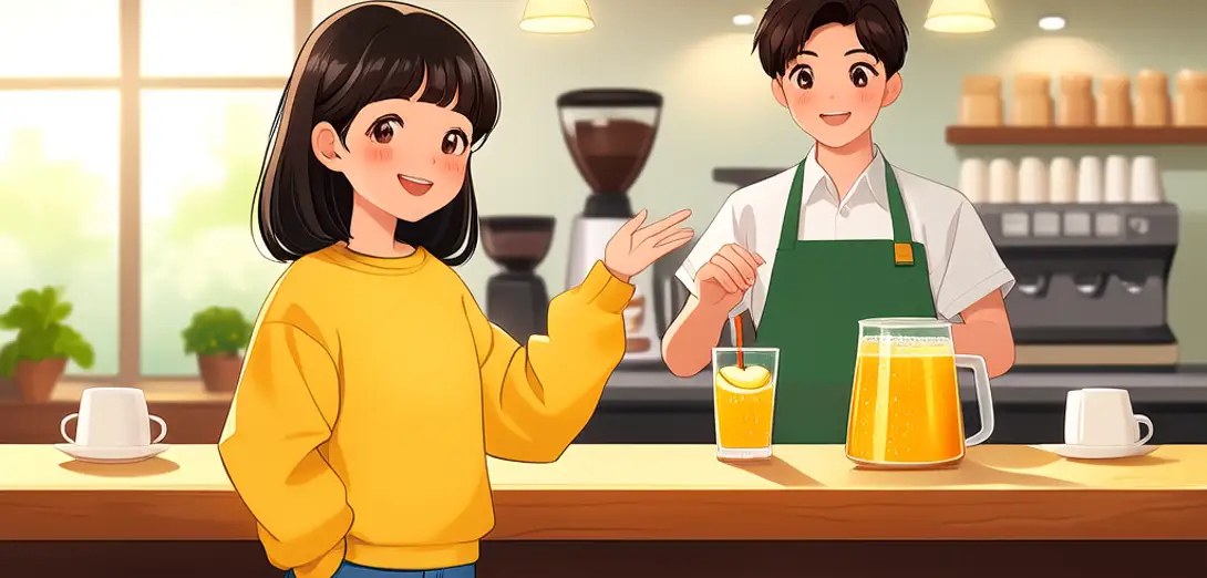 Ordering Juice at the Café