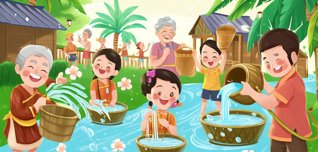 Water Sprinkling in Laos