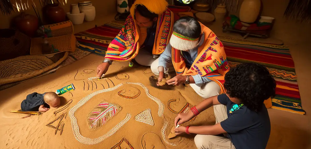 Sand Painting in Navajo Nation