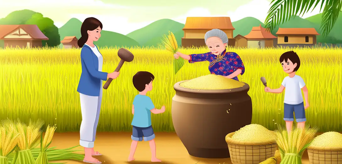 Rice Pounding in Cambodia