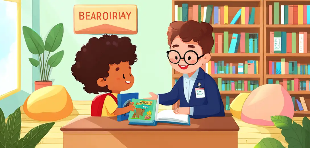 Checking Out Books at the Library Desk