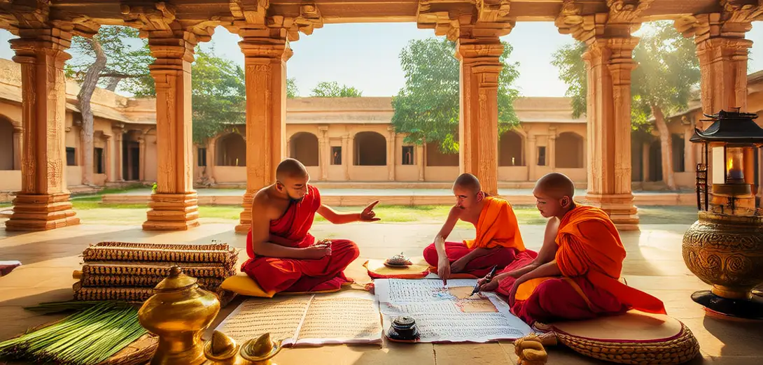 Monks Translated Texts in Nalanda Library