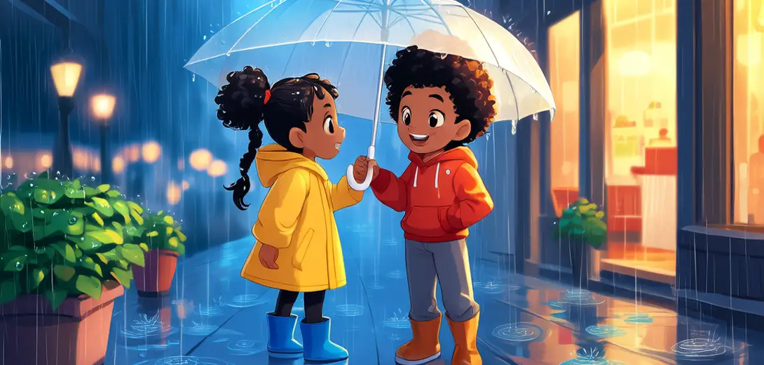 Sharing a Rainy-Day Umbrella