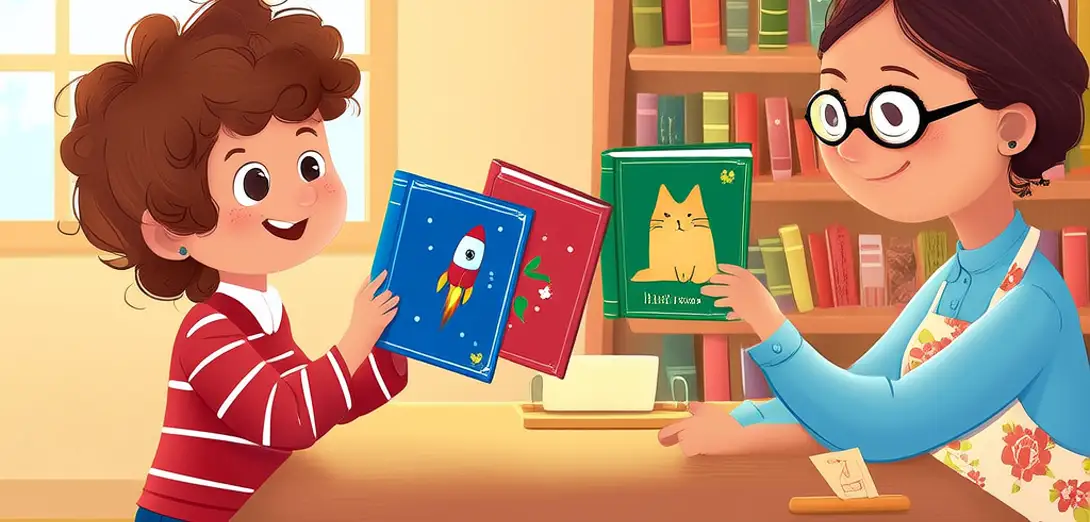 Checking Out Books at the Library Desk
