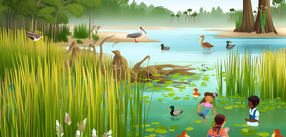 Wetlands Store Water and Support Wildlife