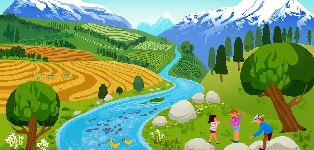 Resource Flows Follow Natural Landforms