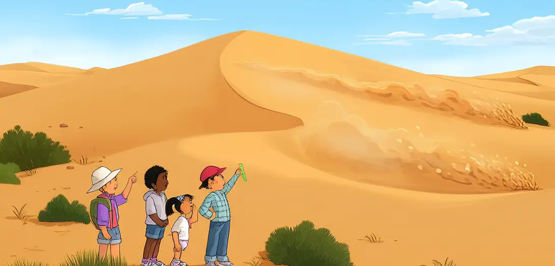 Sand Dunes Shift with Wind and Water Flow