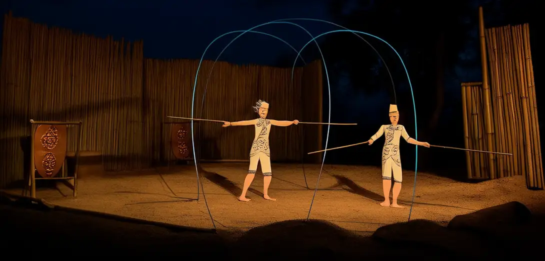 Batch-0027-039: Electromagnetic Induction Synchronization in Indonesian Wayang Kulit Shadow Puppet Stage Grounding