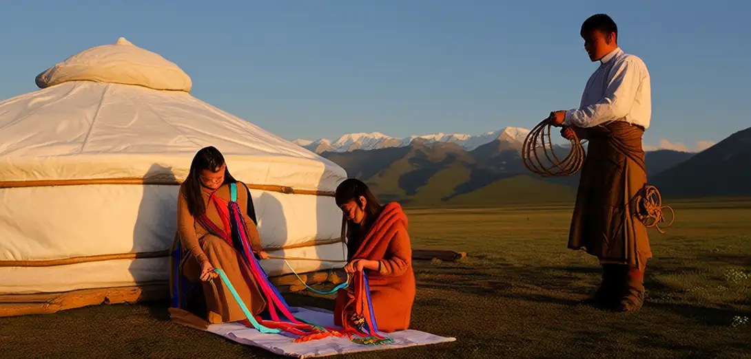Moonlit Thresholds and Ancestral Doorways in Kyrgyz Nomadic Yurt Openings