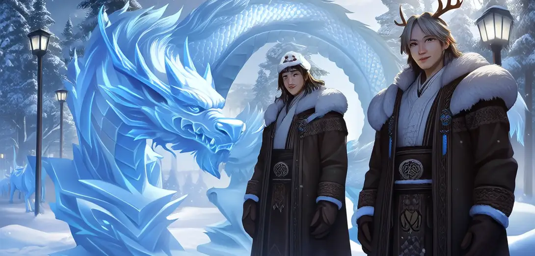 The Ice Festival Sculpture Blessing in Harbin’s Central Park