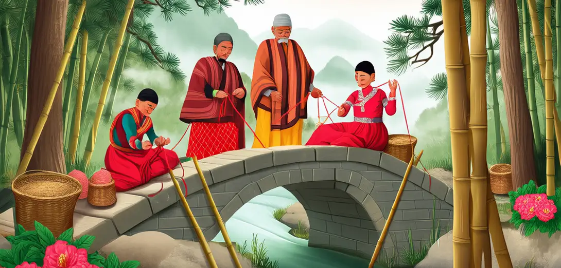 Thread Bridge Crossing in Nepal