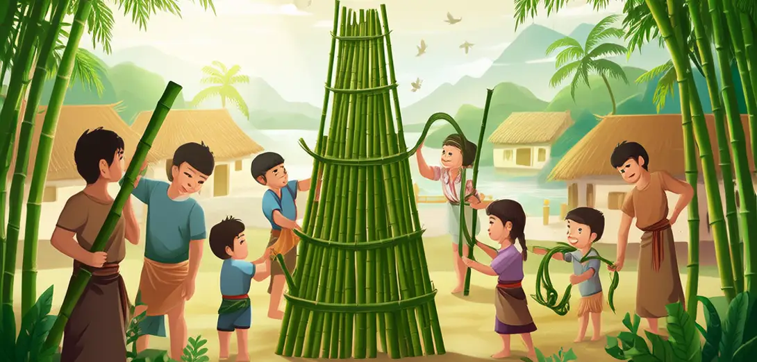 Bamboo Bell Tower in Laos