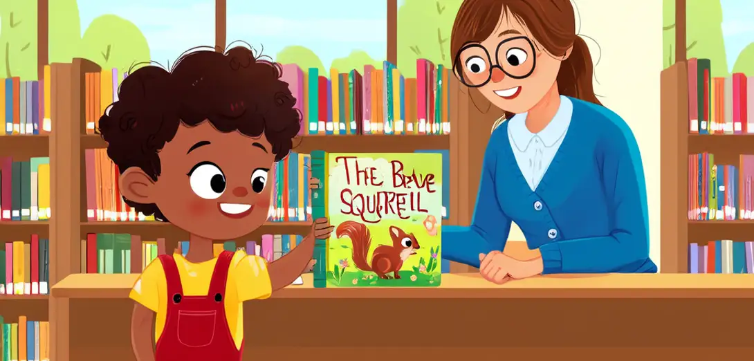 At the Library — Borrowing a Book