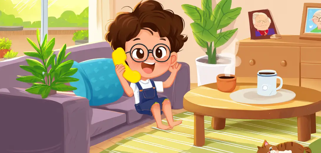 On the Phone — Calling Grandma