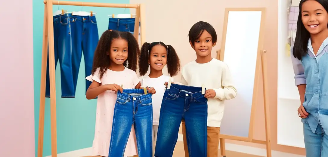 At the Clothing Store — Trying on Jeans