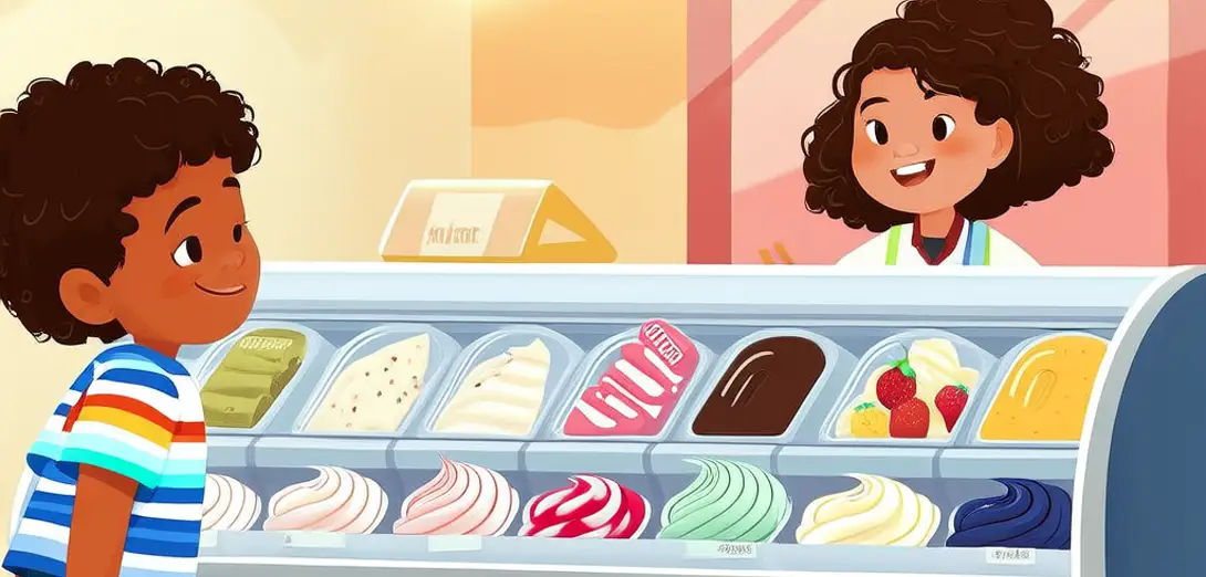 At the Ice Cream Shop — Choosing a Flavor