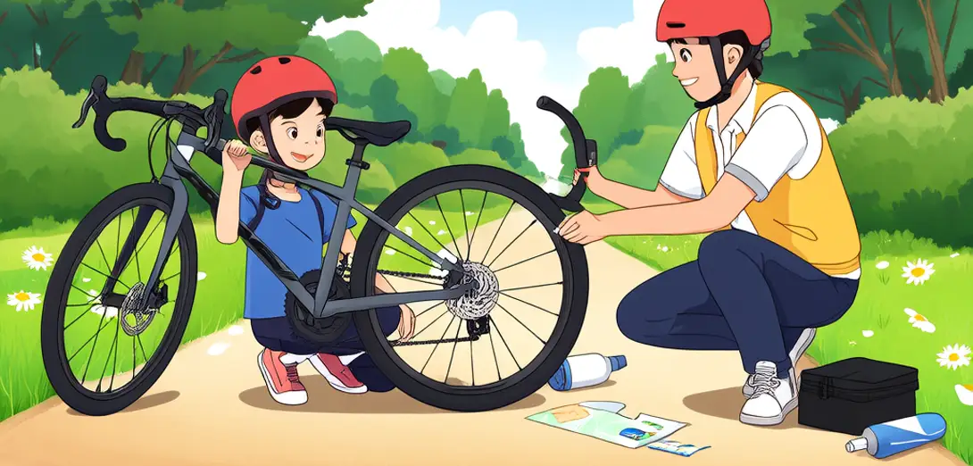 On the Bike Path — Asking for Help with a Flat Tire